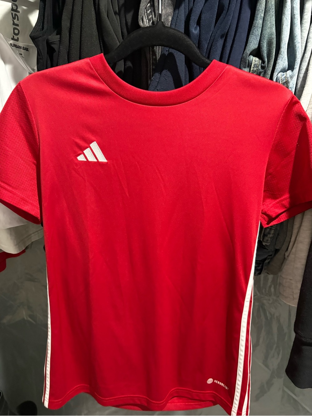 adidas Short-Sleeve Athletic Tee with White Logo